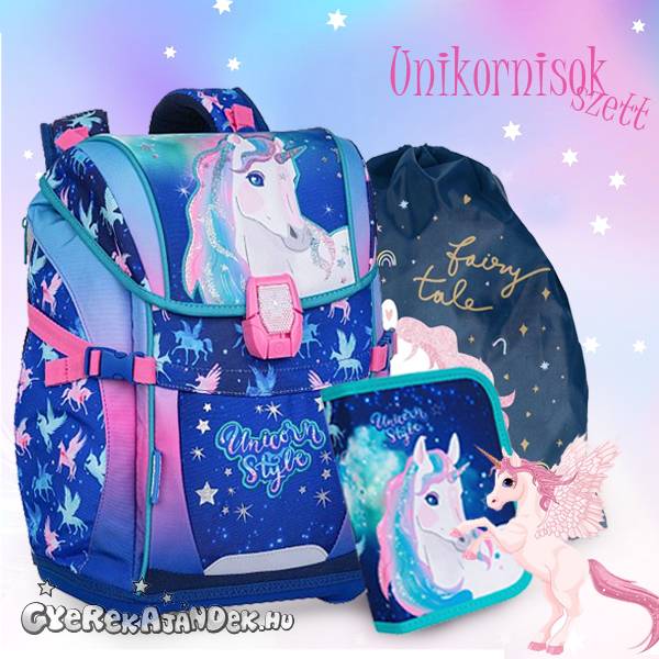 Coolpack Colorino ergonomikus iskolatáska szett – Unikornisos