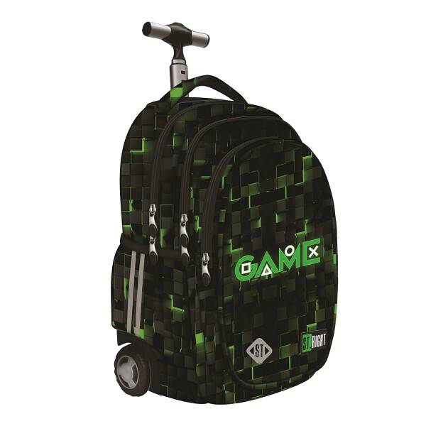 St. Right gurulós iskolatáska – Green Game