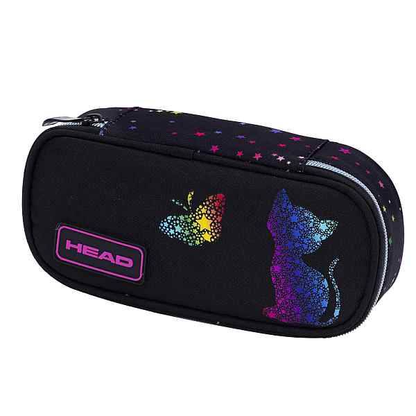 Head cicás ovális tolltartó – Rainbow Kitty