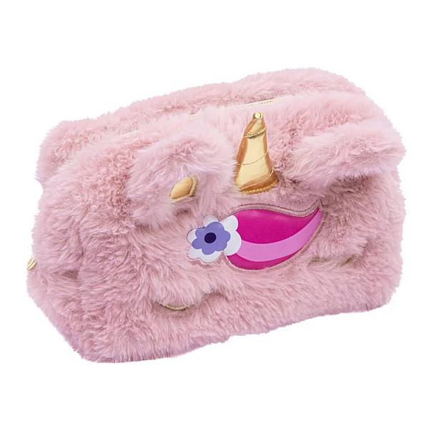 Astra szőrmés szögletes tolltartó, neszesszer – Fluffy Unicorn