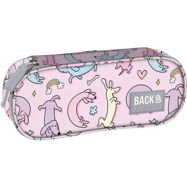 BackUp kutyás ovális tolltartó - Mókás tacskó