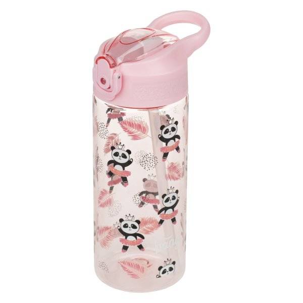 Baagl tritán kulacs 500 ml-es szívószálas – Panda Dance