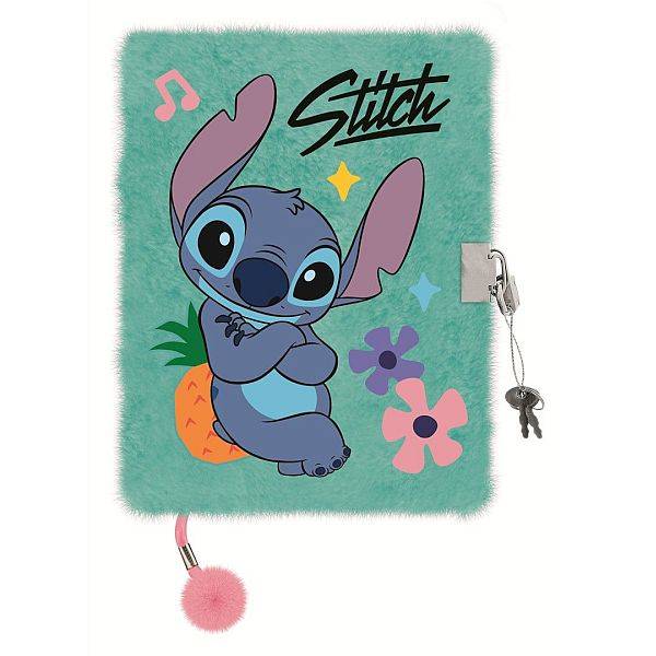 Stitch plüss napló lakattal A5 - Mint Aloha