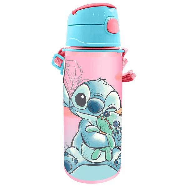 Stitch szívószálas aluminium kulacs 600 ml