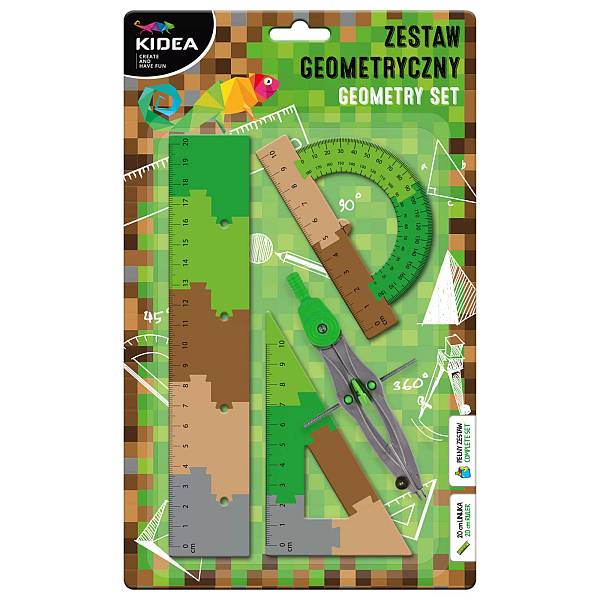Kidea puzzle vonalzó és körző szett 20 cm – fiús