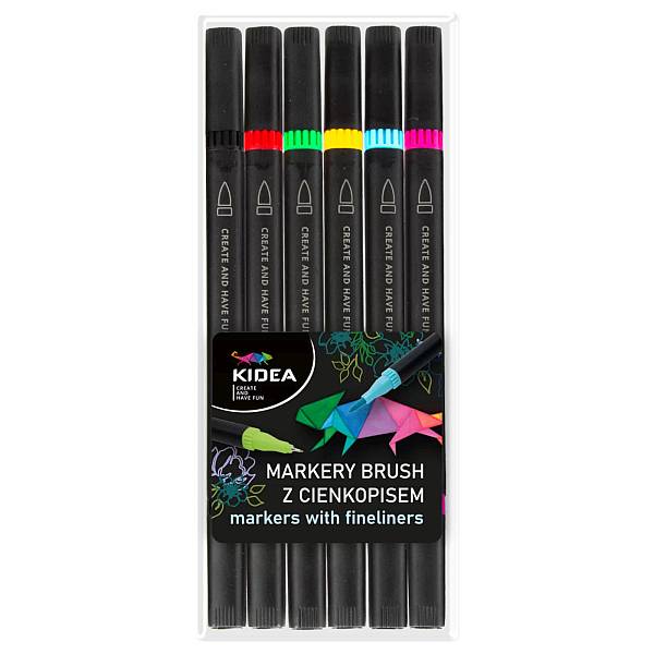 Kidea ecsetvégű filctoll készlet 6 db-os