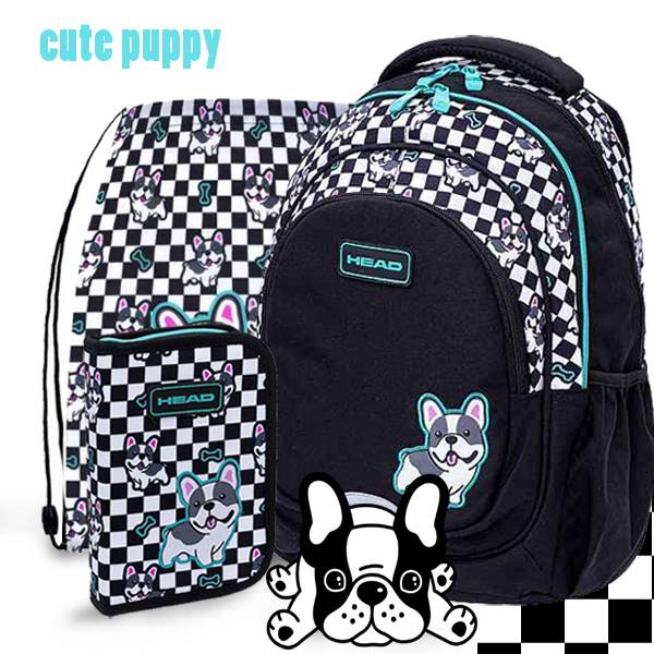 HEAD kutyás iskolatáska, hátizsák SZETT 42 cm – Cute Puppy