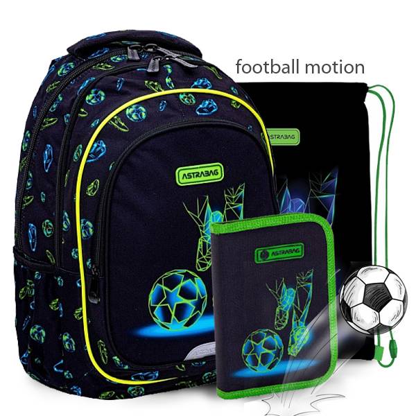 Astra focis ergonomikus iskolatáska, hátizsák SZETT 42 cm – Football Motion