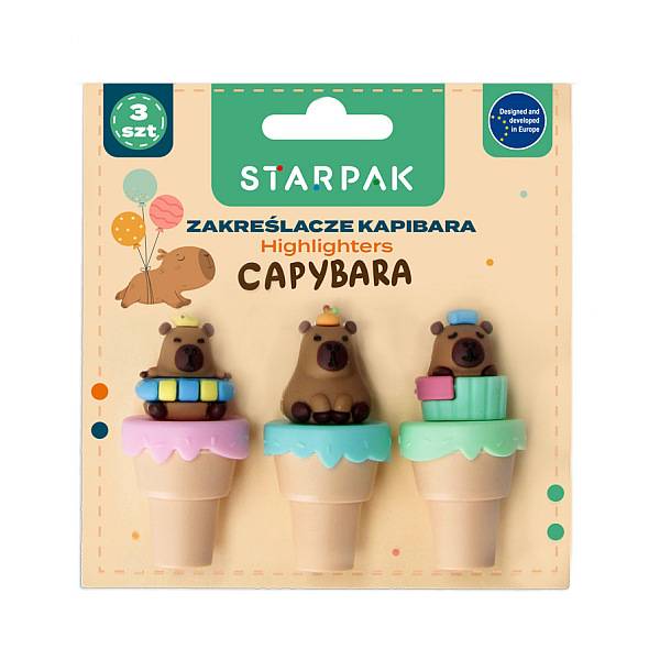 Kapibarás szövegkiemelő filctoll 3 db-os mini