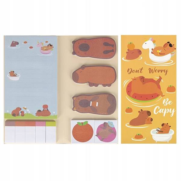 Kapibarás notesz és oldaljelölő címke szett