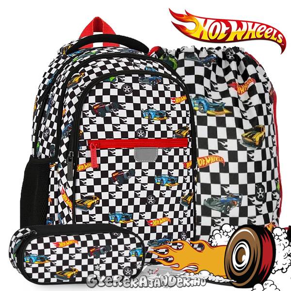 Hot Wheels iskolatáska, hátizsák SZETT – Starting