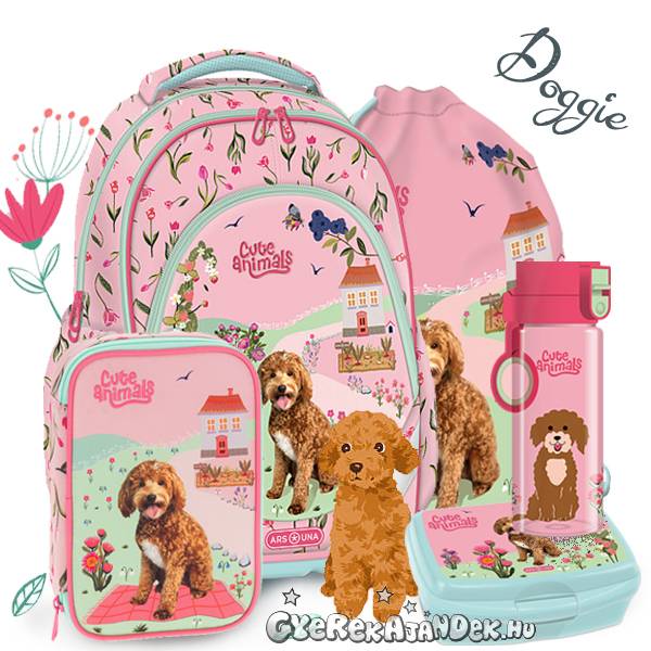 Ars Una kutyás anatómiai iskolatáska SZETT 5 részes – Cuki állatok – Doggie (AU-F1)