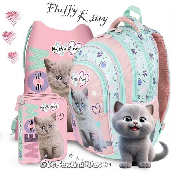My little friend cicás iskolatáska, hátizsák SZETT – Fluffy Kitty