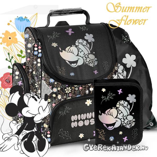 Paso Minnie ergonomikus iskolatáska SZETT – Summer Flower