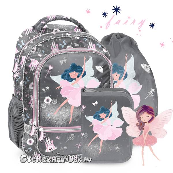 Paso Balerinás iskolatáska, hátizsák SZETT – FAIRY