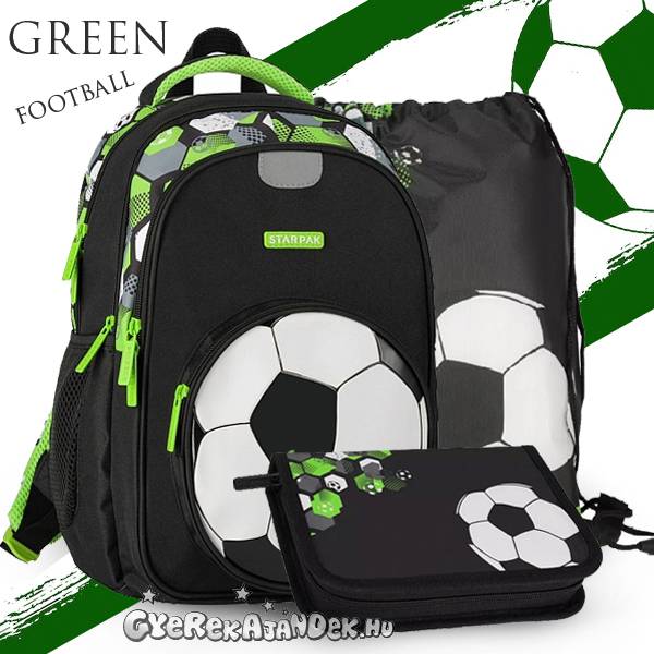 Starpak focis iskolatáska, hátizsák SZETT – Green