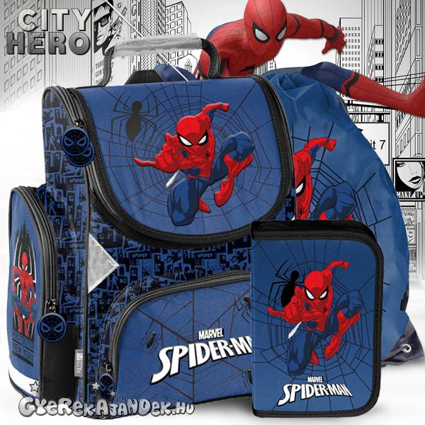 Paso Pókember ergonomikus iskolatáska SZETT – City Hero