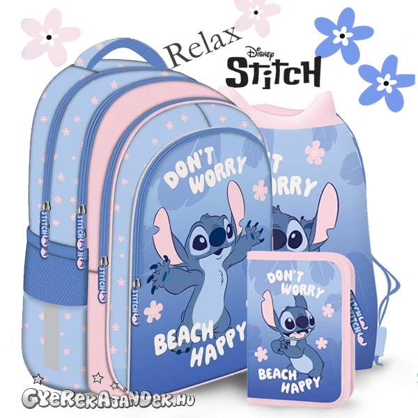 Stitch ergonomikus iskolatáska, hátizsák SZETT – Relax