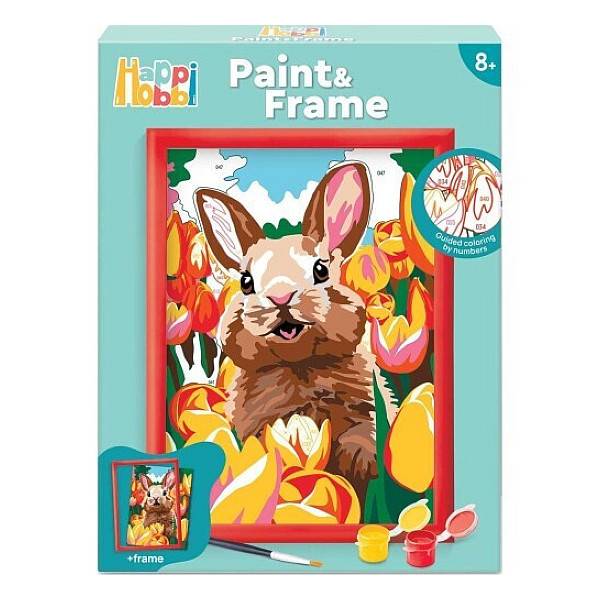 Számozott kifestő kerettel - Vidám nyuszi