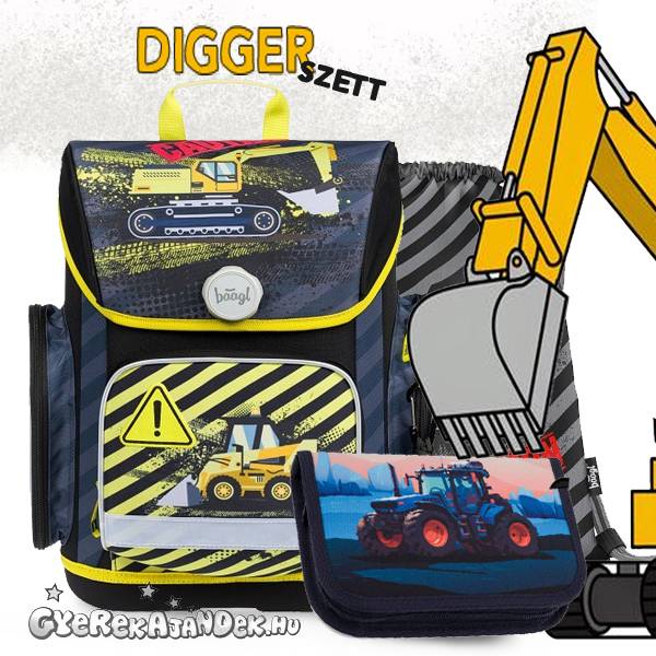 BAAGL iskolatáska Fidlock csatos SZETT – Digger