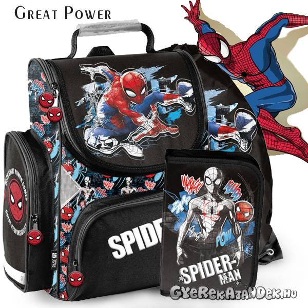 Paso Pókember ergonomikus iskolatáska SZETT – Great Power