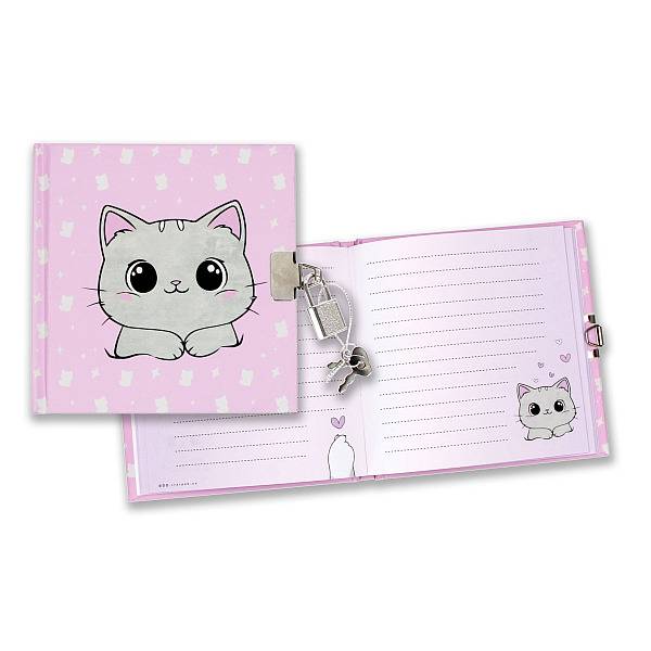 Starpak cicás kulcsos napló – rózsaszín