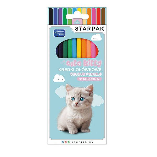 Starpak cicás színes ceruza készlet 12 db-os – Pawsitive