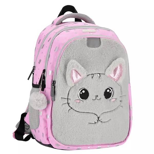 Plüss cicás ergonomikus iskolatáska hátizsák – Starpak
