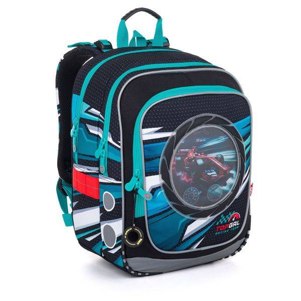 Topgal ergonomikus iskolatáska hátizsák cserélhető motívummal Endy – Racing Team