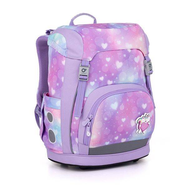 Topgal merevfalú iskolatáska csatos KIRA – Purple Heart