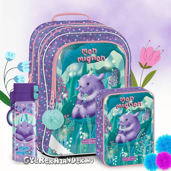 Ars Una ergonomikus iskolatáska, hátizsák SZETT – Mon Mignon