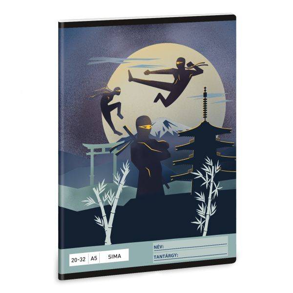 Ars Una A5-ös sima füzet – Ninjas in the dark