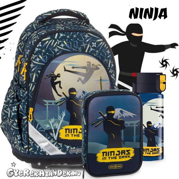 Ars Una anatómiai iskolatáska SZETT – Ninjas in the dark (AU-F1)
