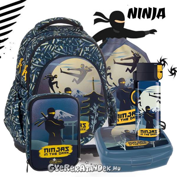 Ars Una anatómiai iskolatáska SZETT 5 részes – Ninjas in the dark (AU-F1)
