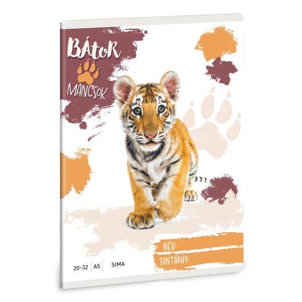 Ars Una A5-ös sima füzet – Bátor mancsok – Tigris