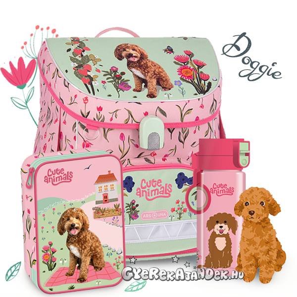 Ars Una mágneszáras iskolatáska SZETT Cuki állatok – Doggie