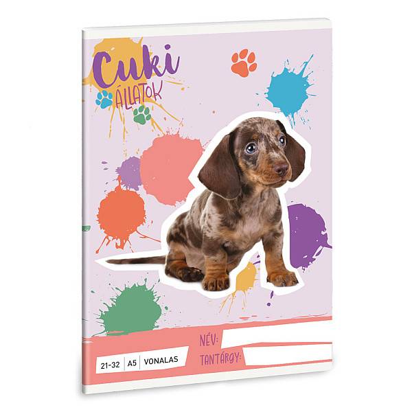 Ars Una A5-ös vonalas füzet – Cuki állatok – Harlekin Tacskó