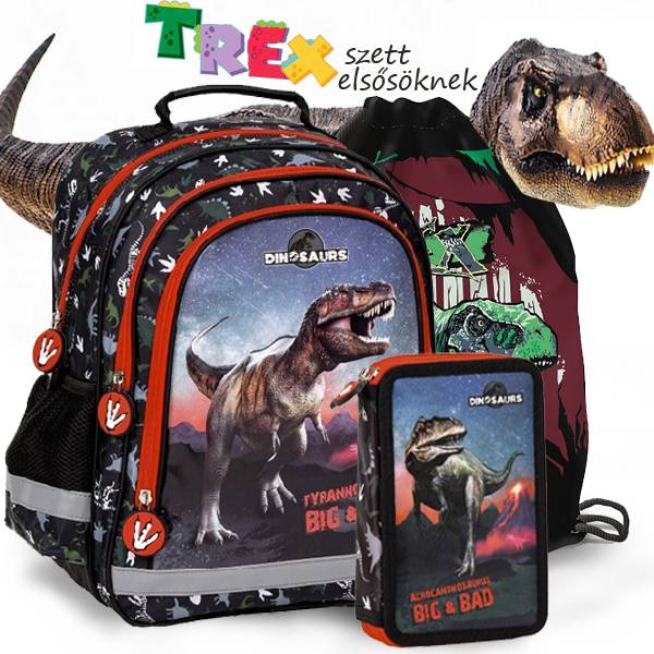 Dinoszauruszos iskolatáska hátizsák SZETT – Big T-Rex 6