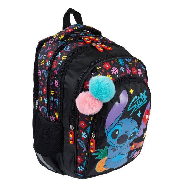 Stitch ergonomikus iskolatáska, hátizsák - Black Aloha