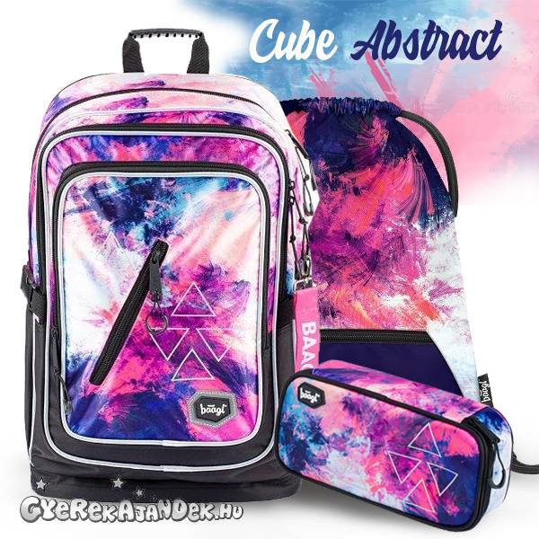Baagl iskolatáska, hátizsák SZETT – Cube Abstract 1