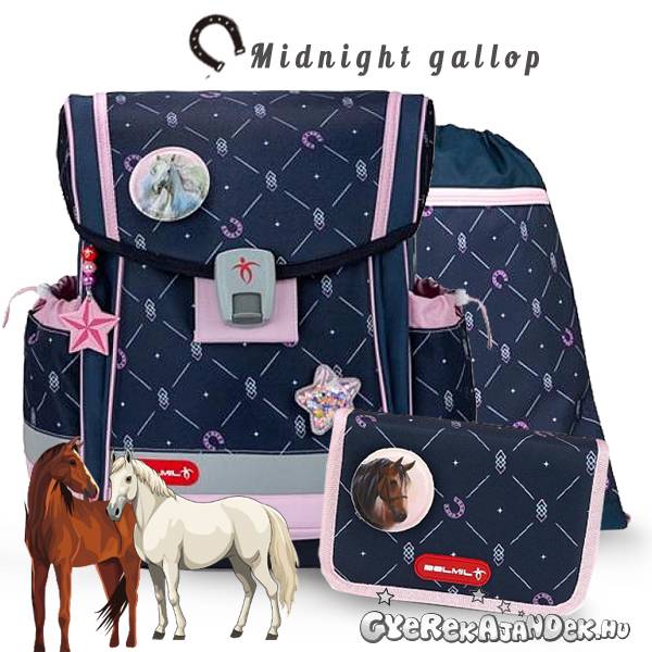 Belmil iskolatáska SZETT mágneszáras – Midnight Gallop
