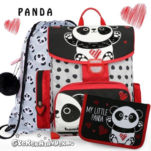 Panda ergonomikus iskolatáska SZETT - Bambino