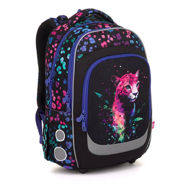 Topgal ergonomikus iskolatáska hátizsák Lori - Neon Leopard