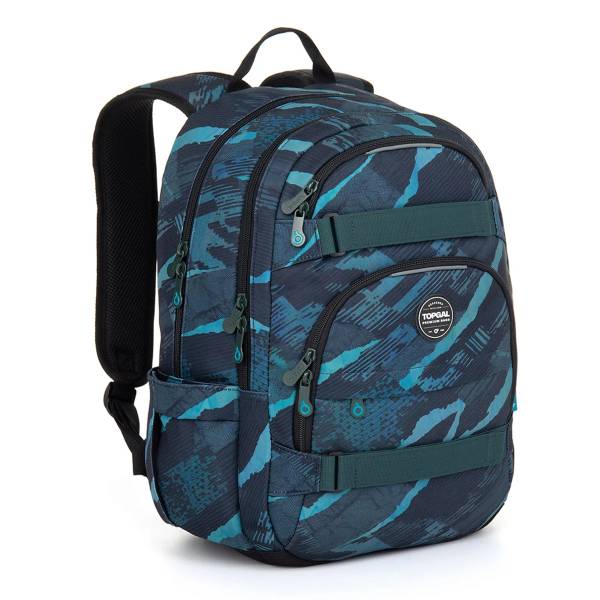 TOPGAL ergonomikus iskolatáska hátizsák VIKI - Türkiz absztrakt