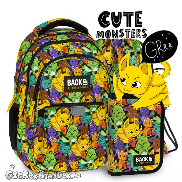 BackUp iskolatáska, hátizsák SZETT - Cute Monsters
