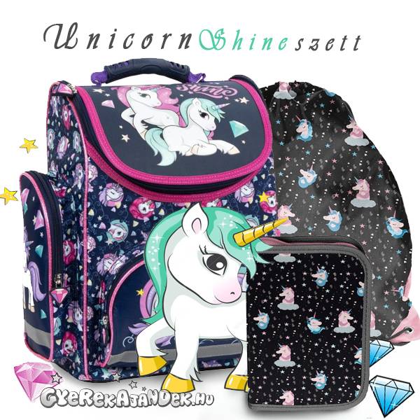 Unikornisos iskolatáska SZETT - Shine