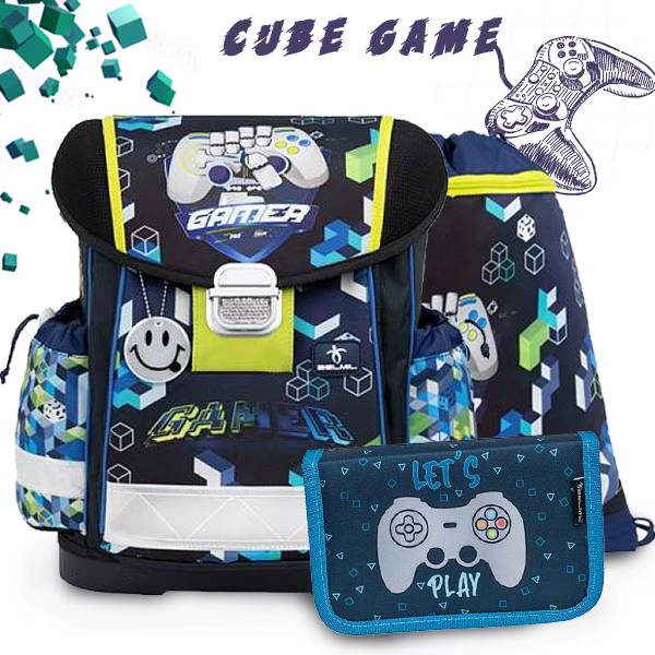 Belmil merevfalú iskolatáska SZETT – Pixel Cube Game