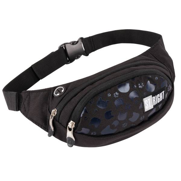 St. Right kétzsebes cicás övtáska – Black Cats