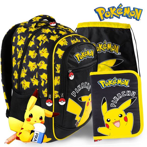 Pokemon iskolatáska, hátizsák SZETT – Black