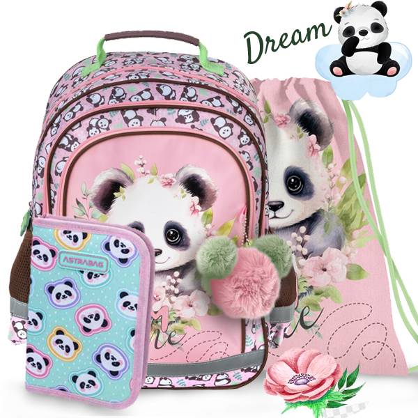 Pandás iskolatáska hátizsák SZETT – Dream